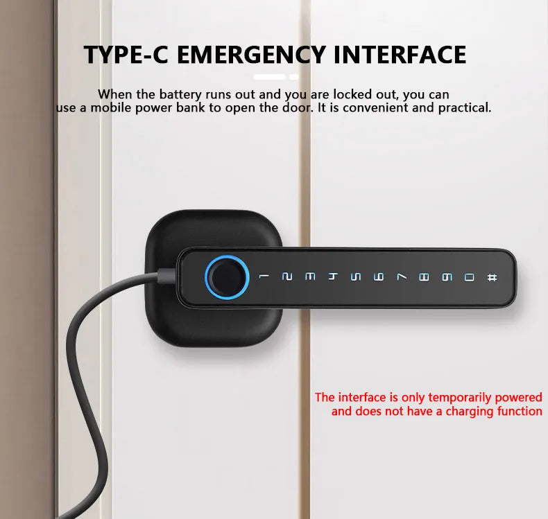 Smart Fingerprint Door Lock with Tuya Bluetooth App Access - Tidesmit Tidesmit