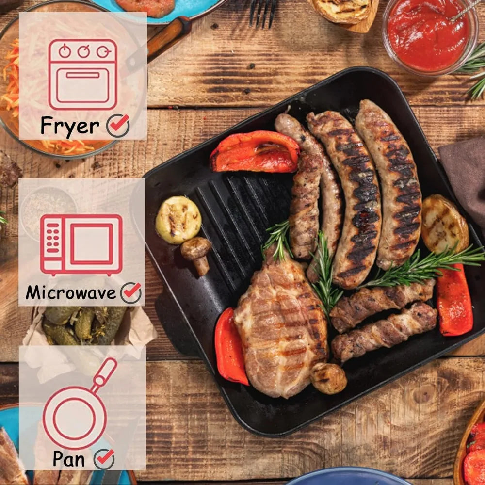 50-500Pcs Disposable Air Fryer Paper Oven Paper Nonstick Air Fryer Baking Paper Round Square Air Fryer Paper Kitchen Accessory