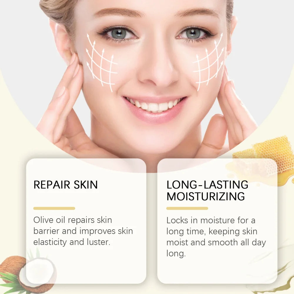 Beef Tallow Honey Balm Moisturizing Hydrating Face Cream Body Lotion Fades Fine Lines Tighten Soothen Brightening Facial Skin