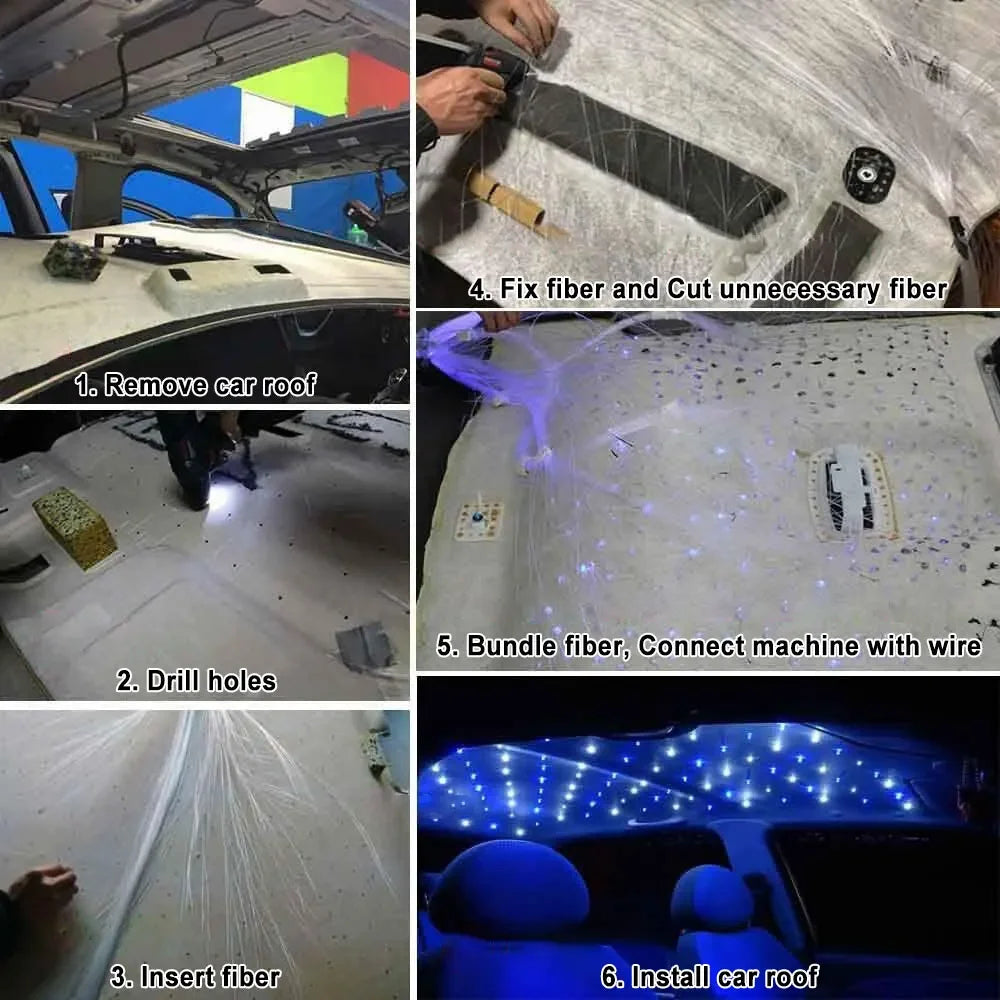Fiber Optic Car Roof Star Light RGBW Kit - App Controlled Ceiling Lighting Tidesmit