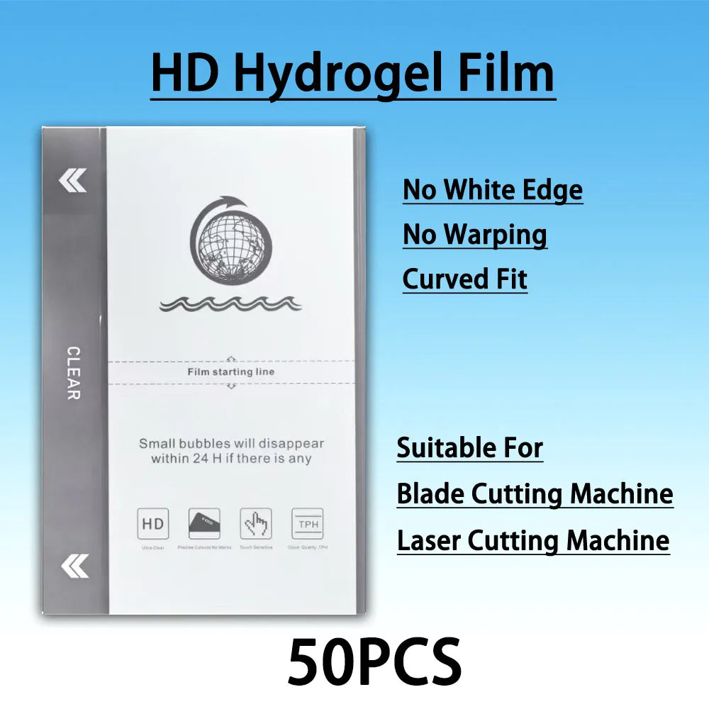 50PCS HD MATTE Privacy Blue Frosted Protection Flexible Hydrogel Film For Mobile Phone Screen Protective Film Cutting Machine