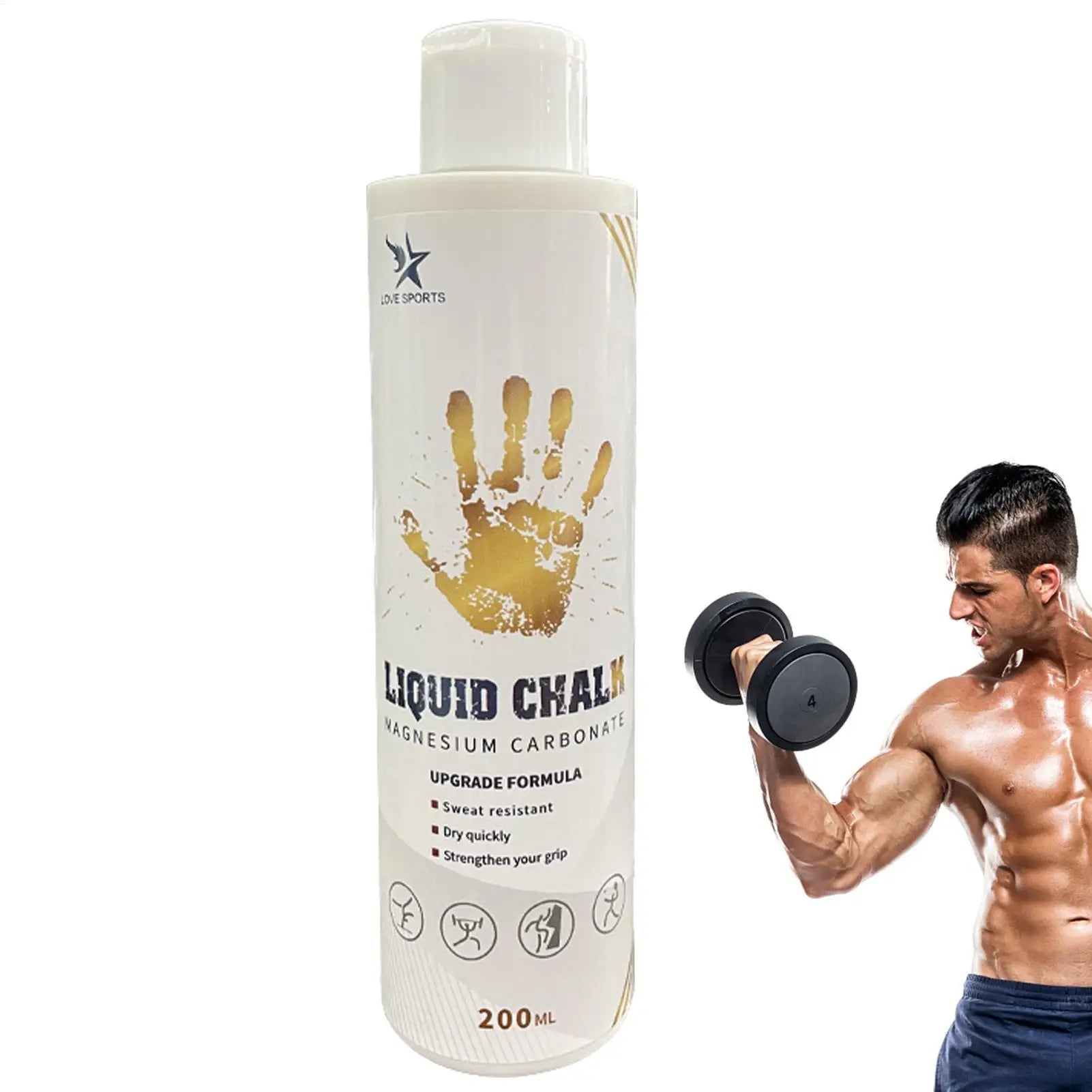 200ml Sports Liquid Magnesium Powder Fitness Lifting Anti Slip Cream Grip Liquid Magnesium for Pole Dancing Rock Climbing Gym