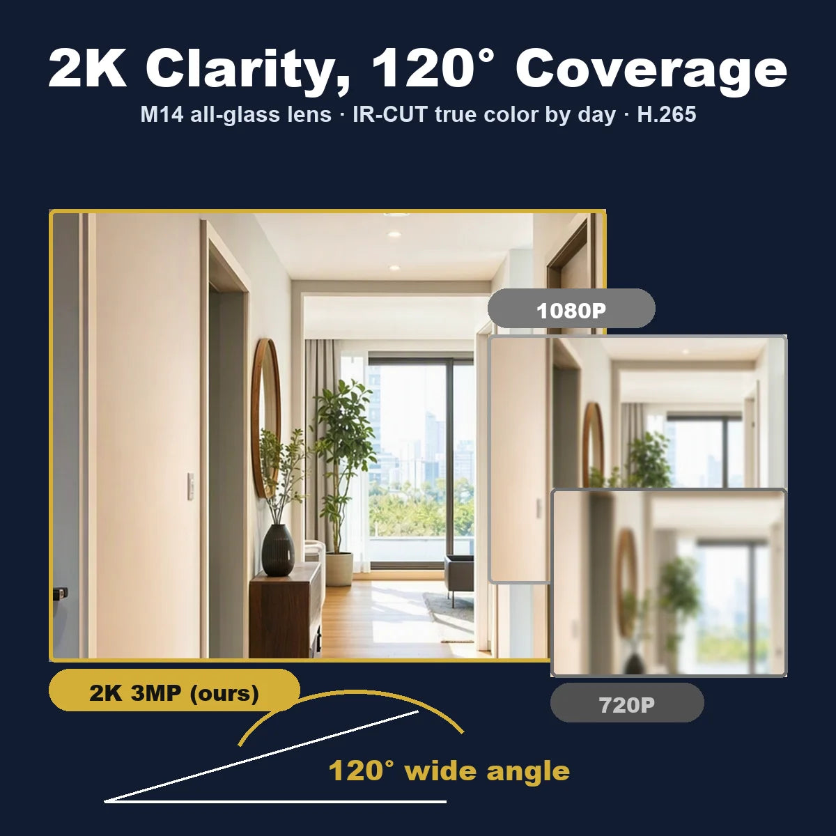 Danmini 4.3inch IR-CUT SmartLife Door Peephole Camera WiFi Tuya 2K 3MP 120° Doorbell Night Vision Digital Door Video Eye