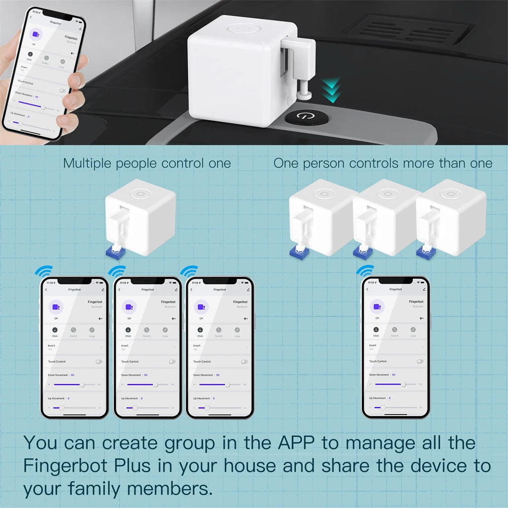 Smart Bluetooth Fingerbot Switch Pusher for App and Voice Control Tidesmit