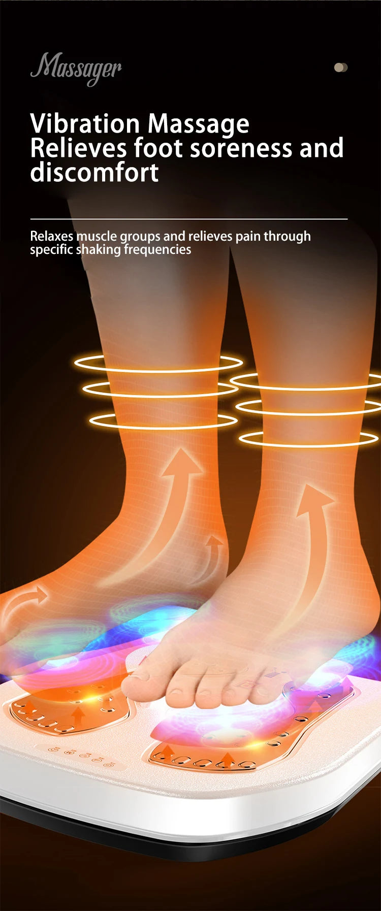 Vibration Foot Massager with Heat and Remote | Tidesmit Wellness Tool Relaxation Treatment Tidesmit