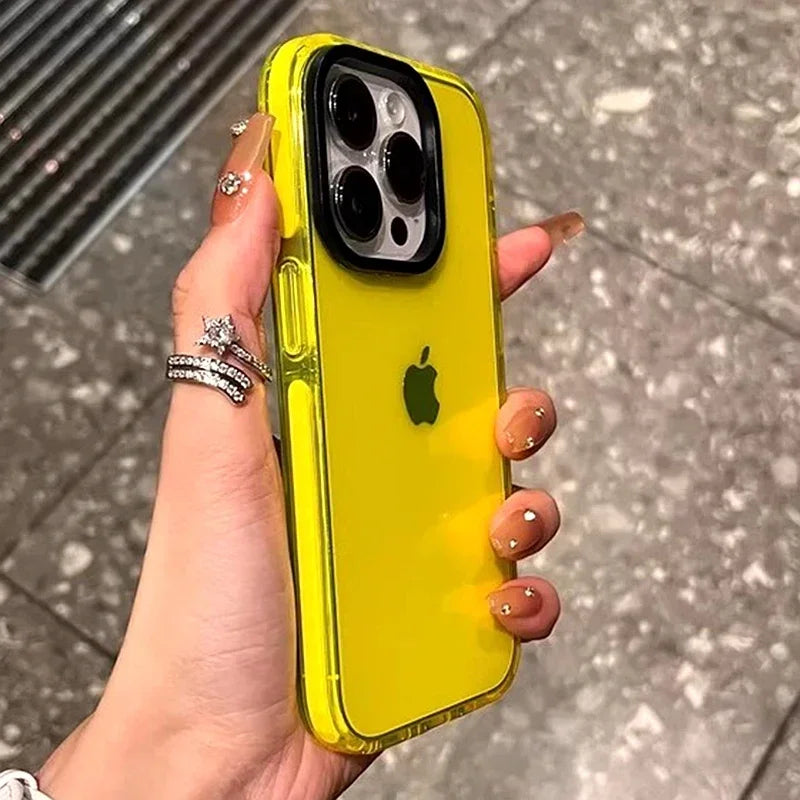 Shockproof iPhone Case with Airbag Bumper - Clear Slim Fit Protection Yellow Tidesmit