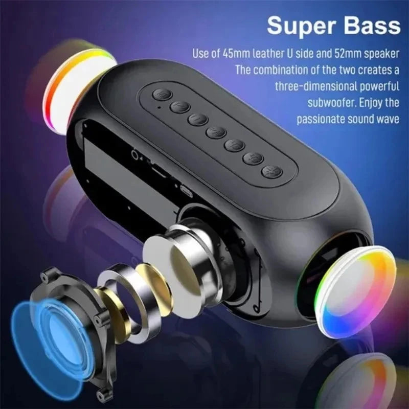 Alarm Clock Portable Bluetooth Speaker Radio FM Subwoofer Wireless Sound Box Music Mini Woofers Caixa De Som Coluna Lamp Bocina