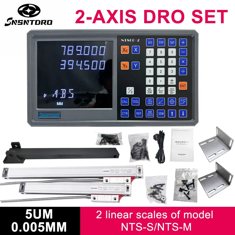 Ultra-accurate Dro NT800-3 NT800-2 Set AC90-260V&50-1000mm Linear Glass Scale Encoder Digital  Ruler for Lathe Milling Machines