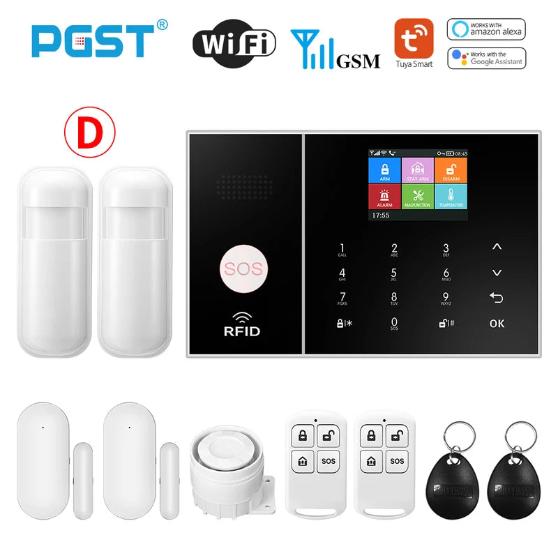Smart Home Alarm System WiFi GSM with Tuya App Control - EU Plug D EU Plug Tidesmit