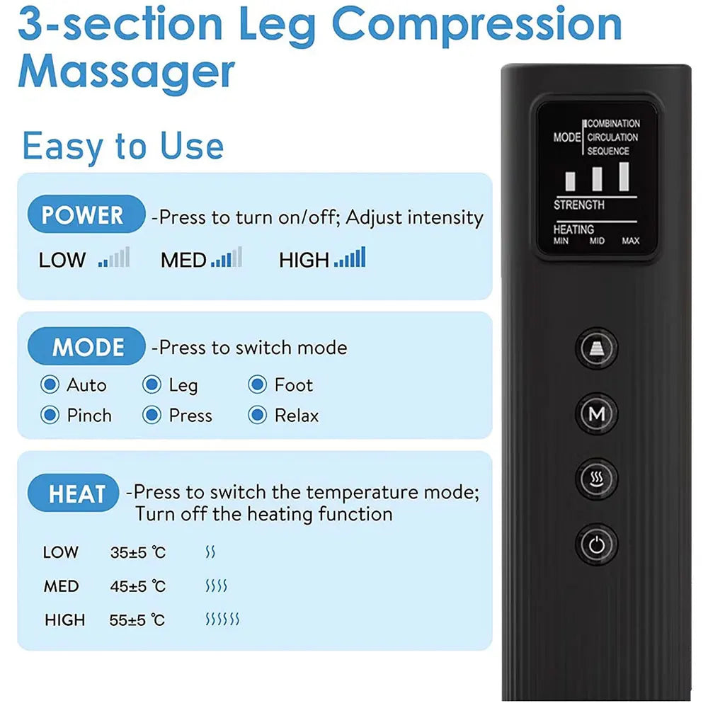 Leg Compression Recovery Boots with Heat Massager for Athlete Recovery Relaxation Treatment Tidesmit
