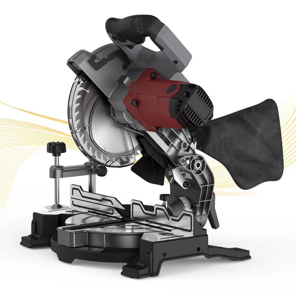 45° Bevel Compound Miter Saw 8inch, 1400W Electric Mitre Saw with 24T Carbide Blade, 5000 RPM, Woodworking Cutting Tool for Wood