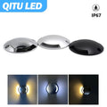 QITU 12V 24V LED Outdoor Ground Spot RGB Garden Side Light Waterproof IP67 Mini Surface Mounted Thin Terrace Courtyard Spotlight