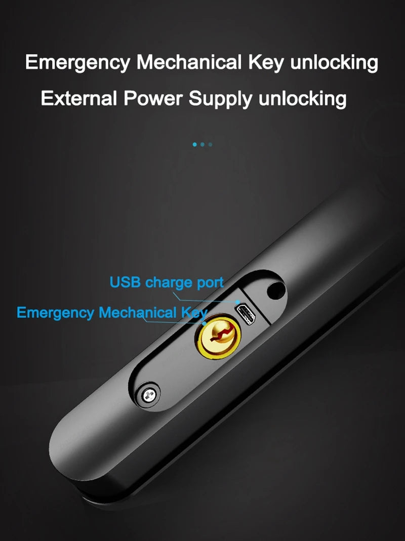 Slim 2.8CM Waterproof Sliding Door Smart Lock Fingerprint Password IC Card Key Compatibility TTlock App & Alexa Biometric Header