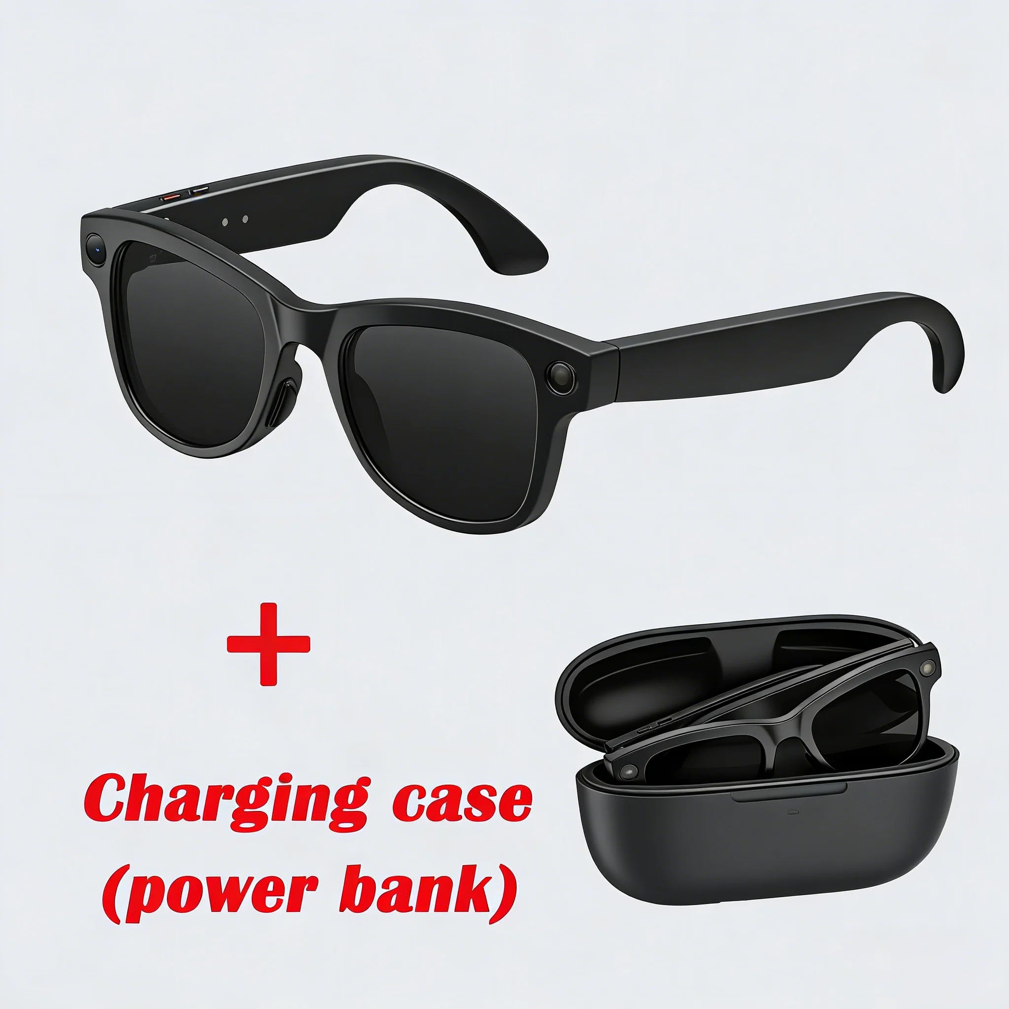 Smart Camera Glasses 4K HD Video Recorder with Integrated Voice Assistant black 1 Tidesmit