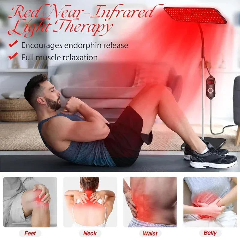 LED Red Light Therapy Panel Lamp for Facial Anti Aging Skin Care Beauty 216 LED Light Body Pain Relief Physical Therapy Tools