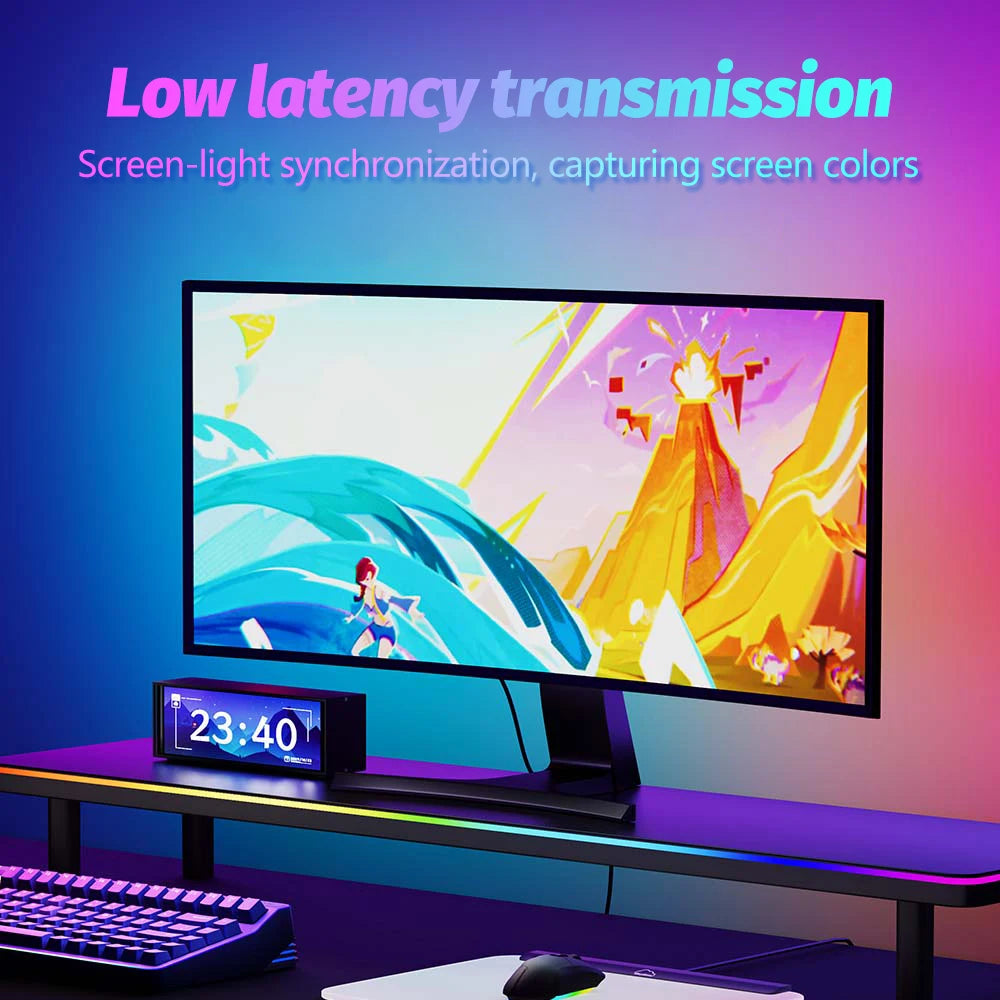 RGB Computer Monitor Screen SYNC Light Strip Backlights Light Bar Sync with Screen Color/Music Double USB Desk Gaming