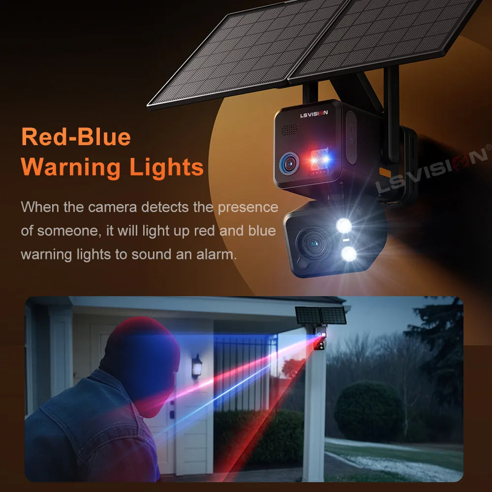 LS VISION 20XZoom 2in1 4G and Wifi AOV Solar Camera 8MP 24/7 Recording Outdoor Surveillance Camera AI Humanoid/Car/Pet Detection
