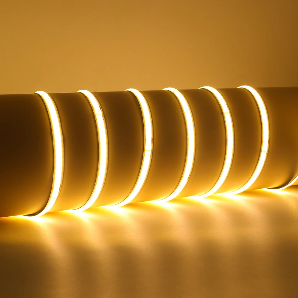 COB LED Strip Light Power Kit 220V 110V AC 3000K 4000K 6000K 2pin 240LEDs/m with IC Driver IP20 8mm PCB Dimmable Linear Lighting