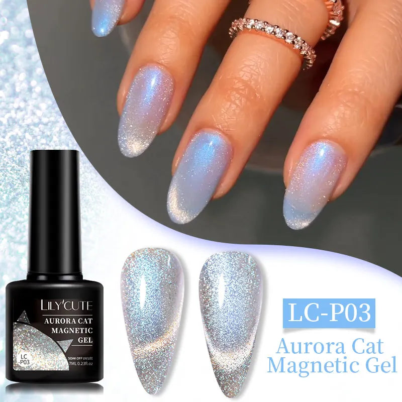 Magnetic Cat Eye Gel Nail Polish – Reflective UV Soak Off Kit Permanent Makeup Machines LC-P03 Tidesmit