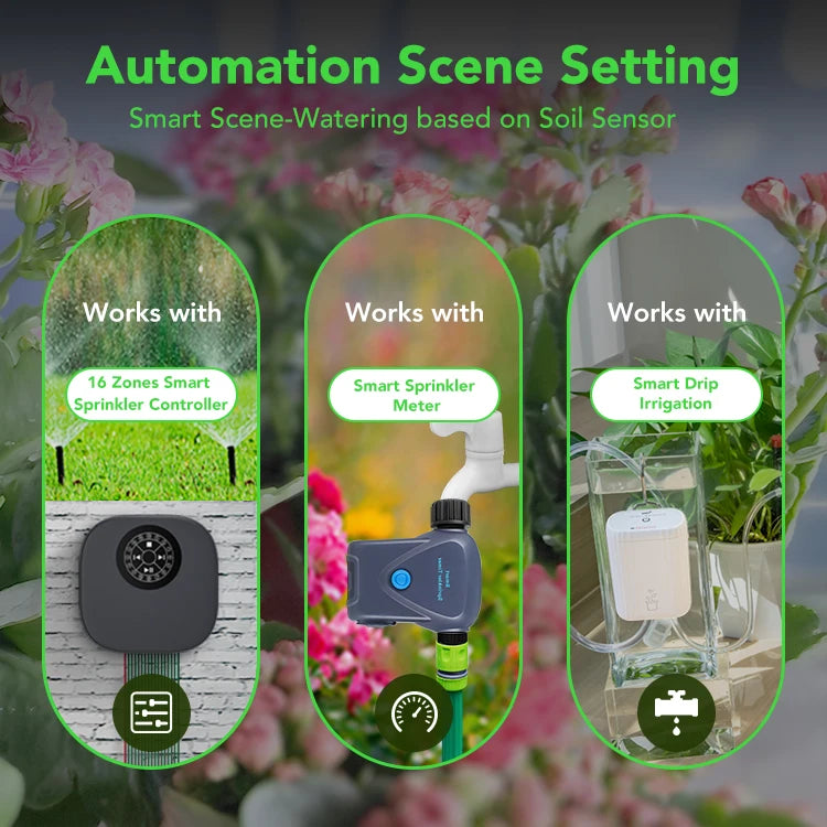 Tuya WiFi Smart Soil Sensor IP66 Waterproof BT 5.0 Garden Automatic Temperature Moisture Detection Smart Scene Linkage For Plant