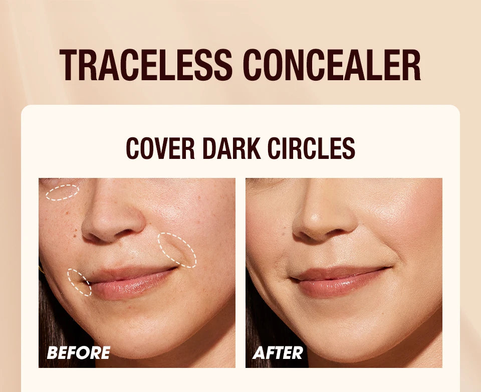 Tidesmit O.TWO.O matte waterproof concealer makeup base for dark circles and face coverage texture close-up