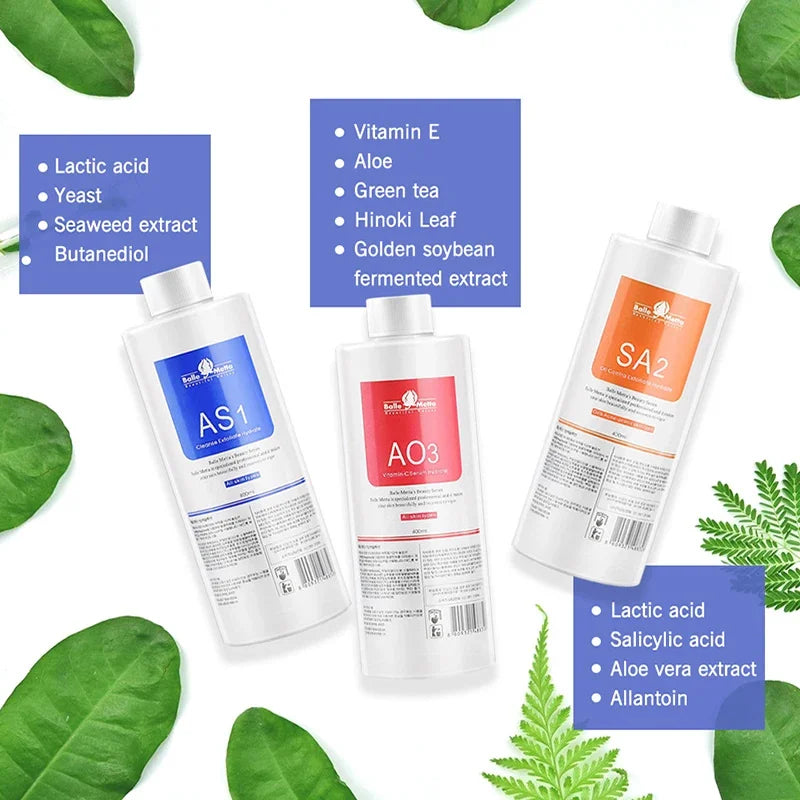 Hydrafacial Serum Kit 400ml | Professional Deep Skin Cleansing Solutions Scrubs Treatments Tidesmit