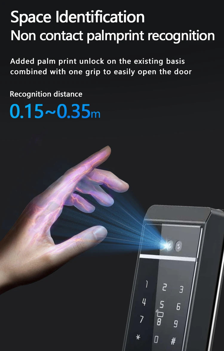 Camera Palm Vein Smart Fingerprint Lock  3D Face Recognition Fingerprint Password Smart Door Lock
