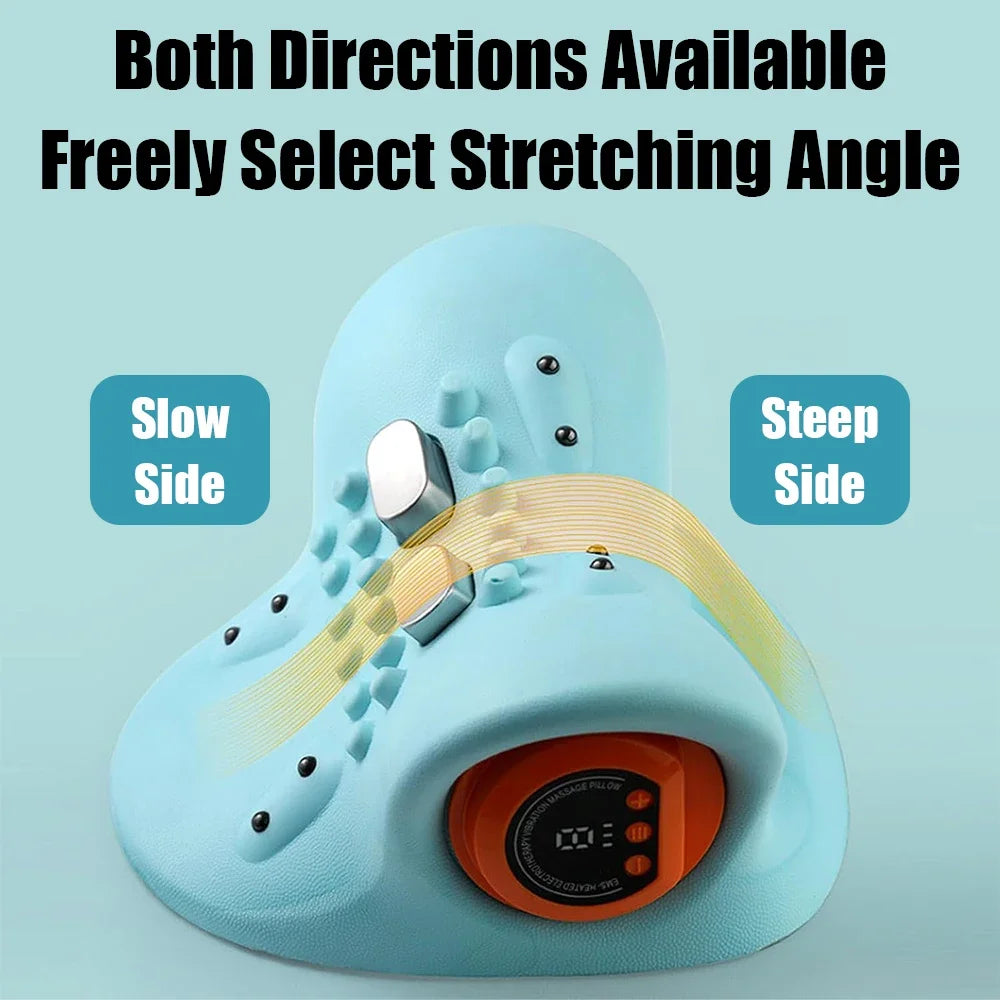 Electric Neck Massager with Heat Therapy - Blue Rechargeable Relief Massage Cushion Tidesmit