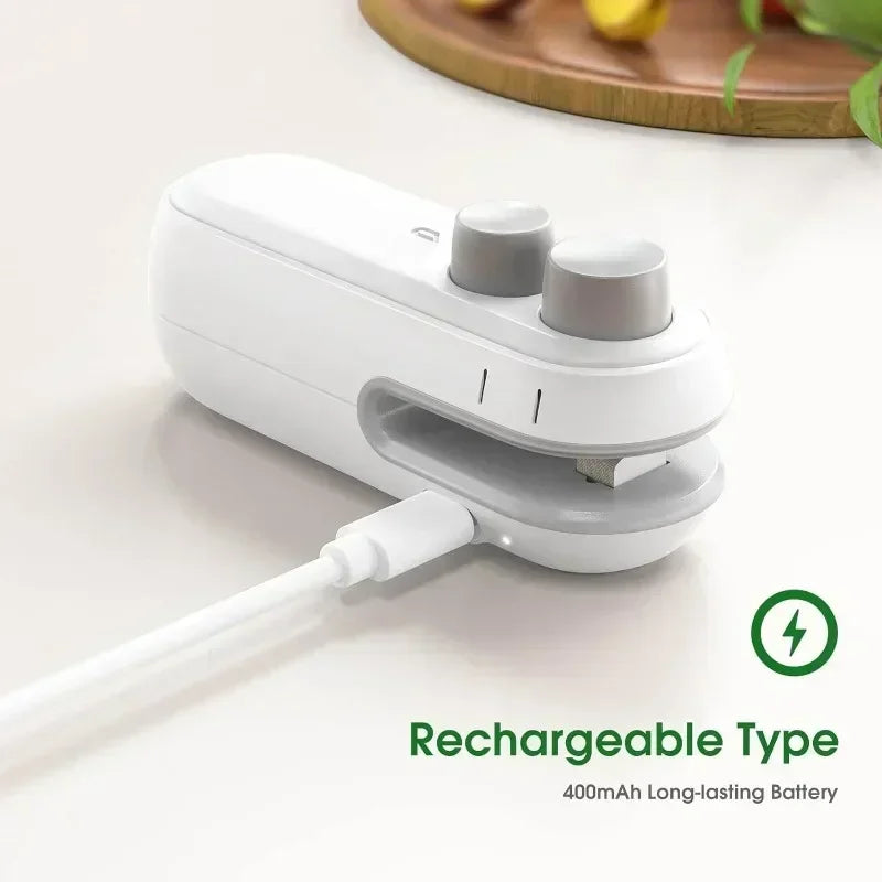 Handheld Bag Sealers USB-C Rechargeable Sealers Food Vacuum Sealers Portable Sealing Machine Mini Plastic Bag Sealers