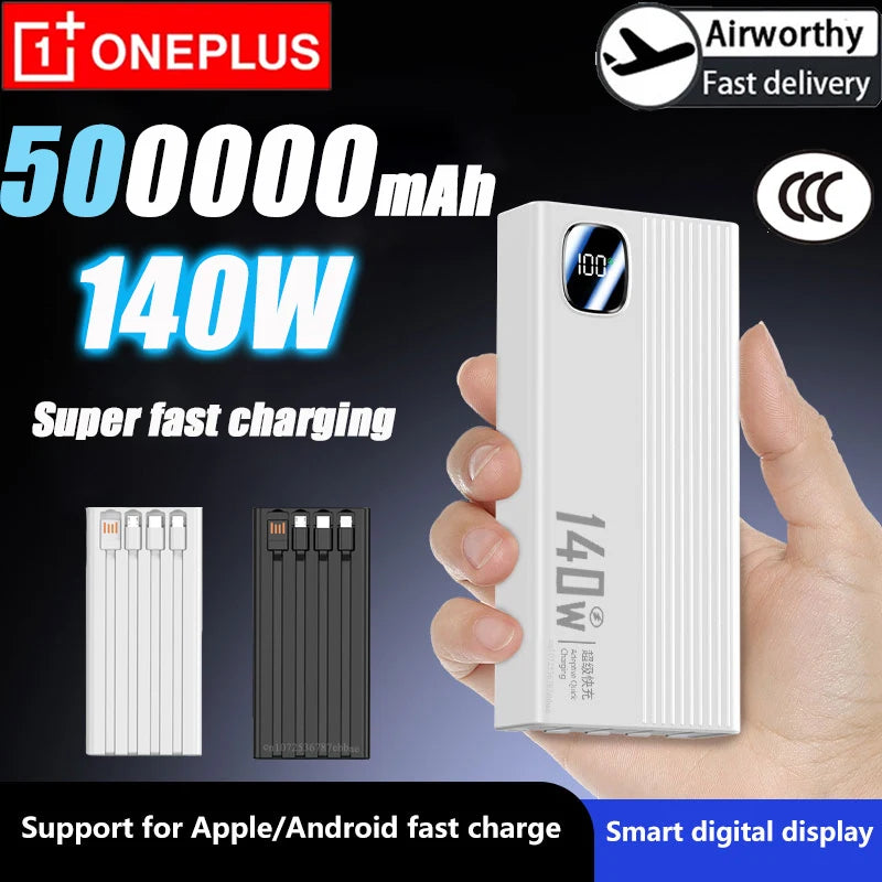 Portable Charger with 4-in-1 Cables - High Capacity Power Bank 50000mAh+ Tidesmit