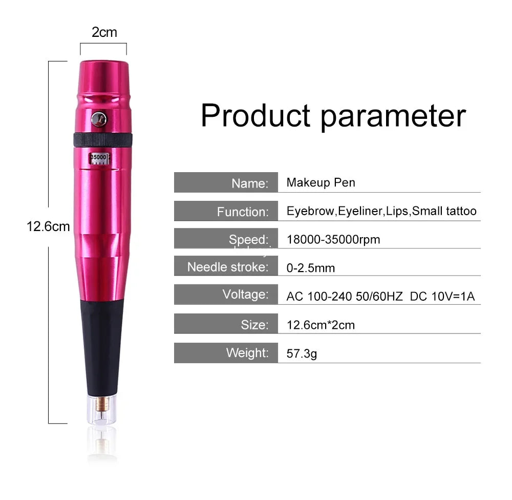 PMU Machine: Swiss Motor Rotary Tattoo Pen Kit for Precise Microblading Permanent Makeup Machines Tidesmit