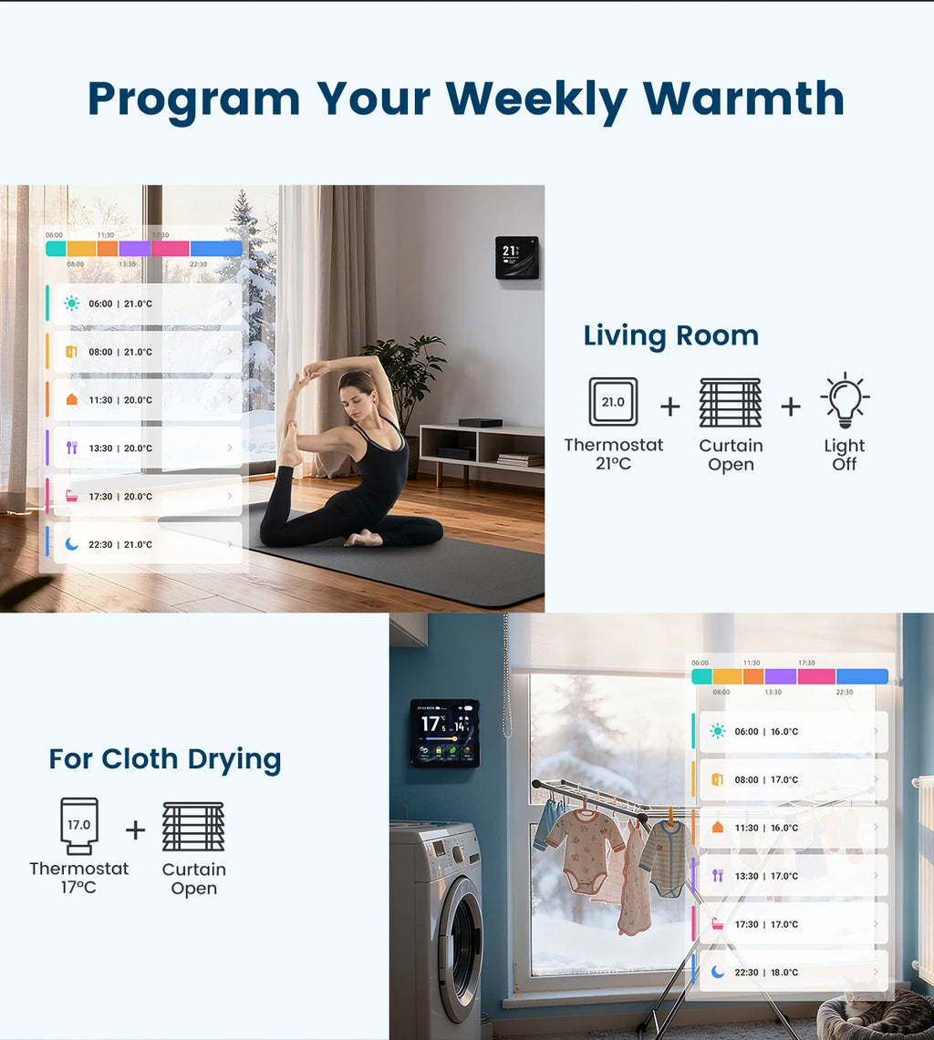 GIRIER Smart Thermostat WiFi Programmable Temperature Controller for Water/Gas Bolier Electric Heating System Works with Alexa