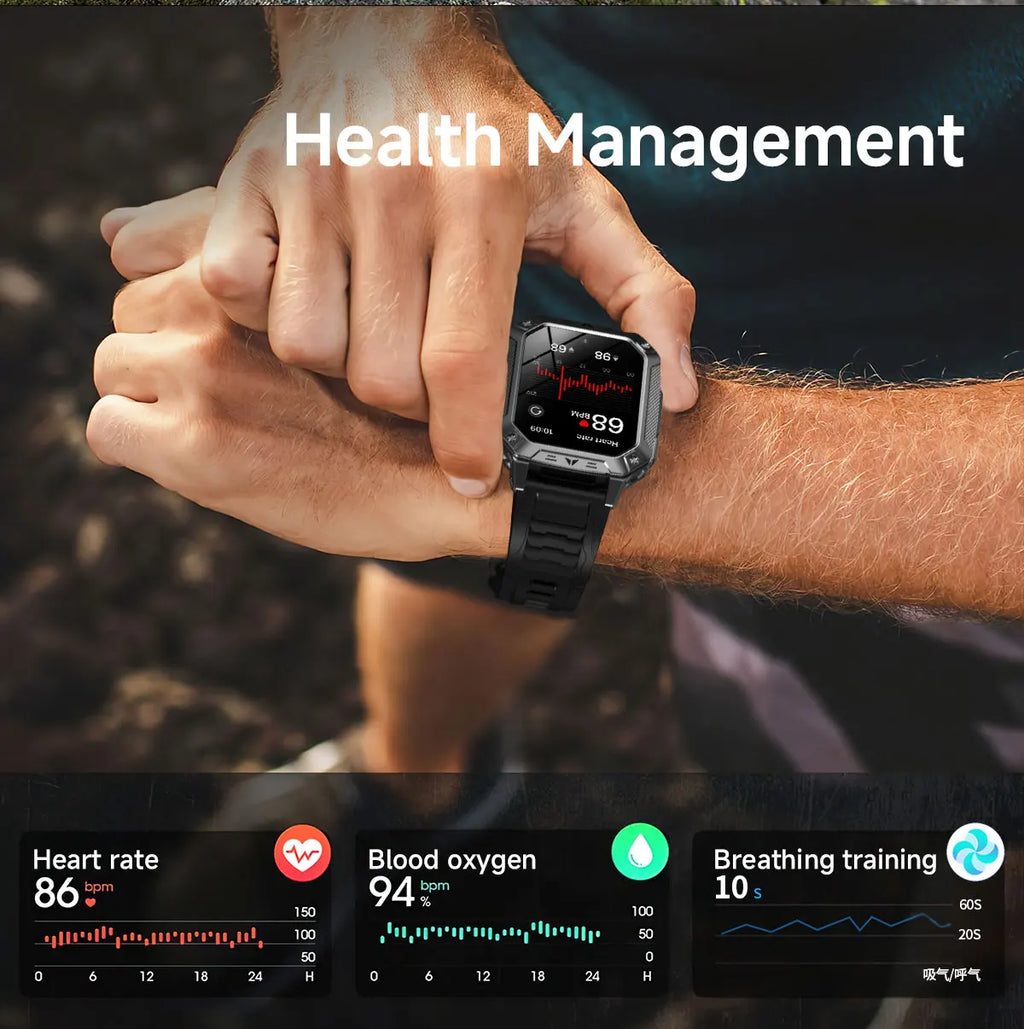 YLL-AK86 Outdoor Sport for Smart Watch Fitness Tracker Sleep Tracker IP67 AMOLED Screen Heart Rate Monitor Magnetic Charging