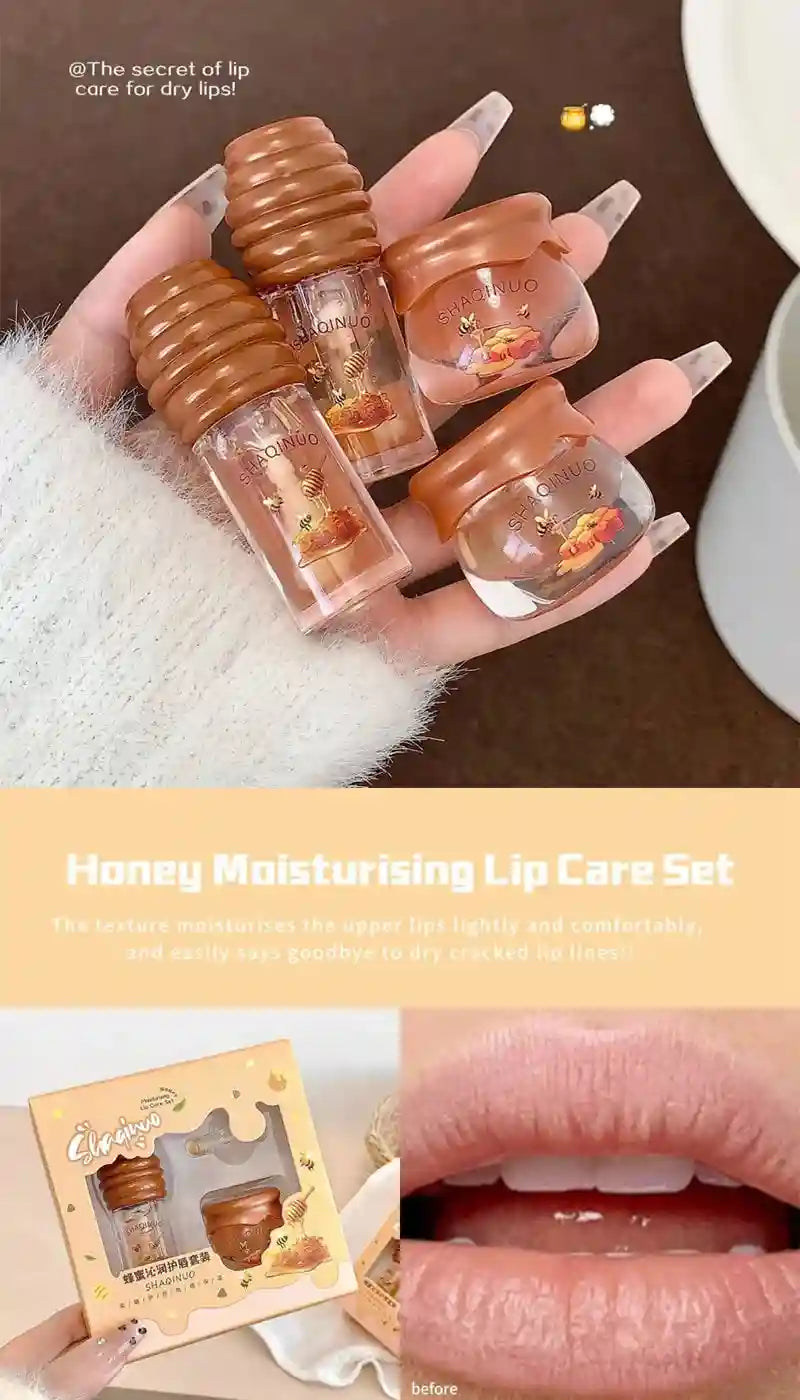 Honey Lip Oil Set – Nourishing Lip Treatment & Hydrating Care Lip Care Tidesmit
