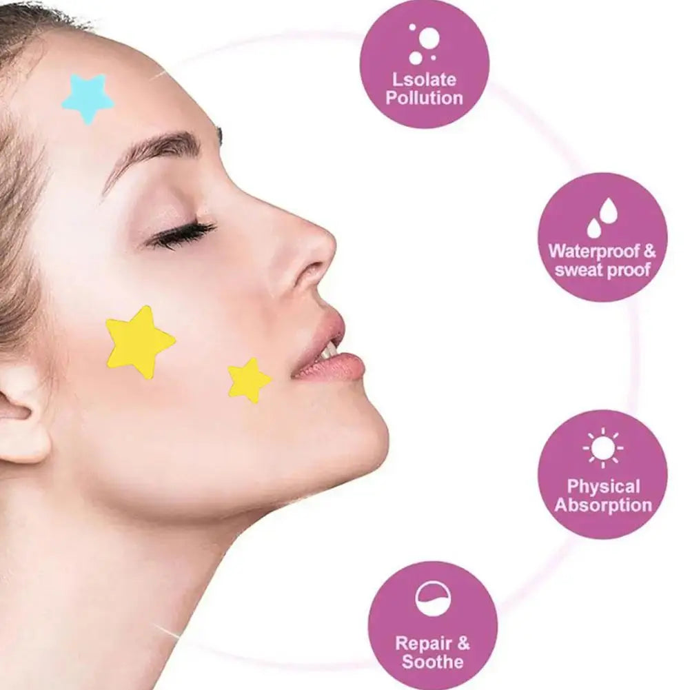 28Pcs Colorful Cute Star Shaped Acne Sticker Invisible Acne Cover Pimple Patch Skin Care