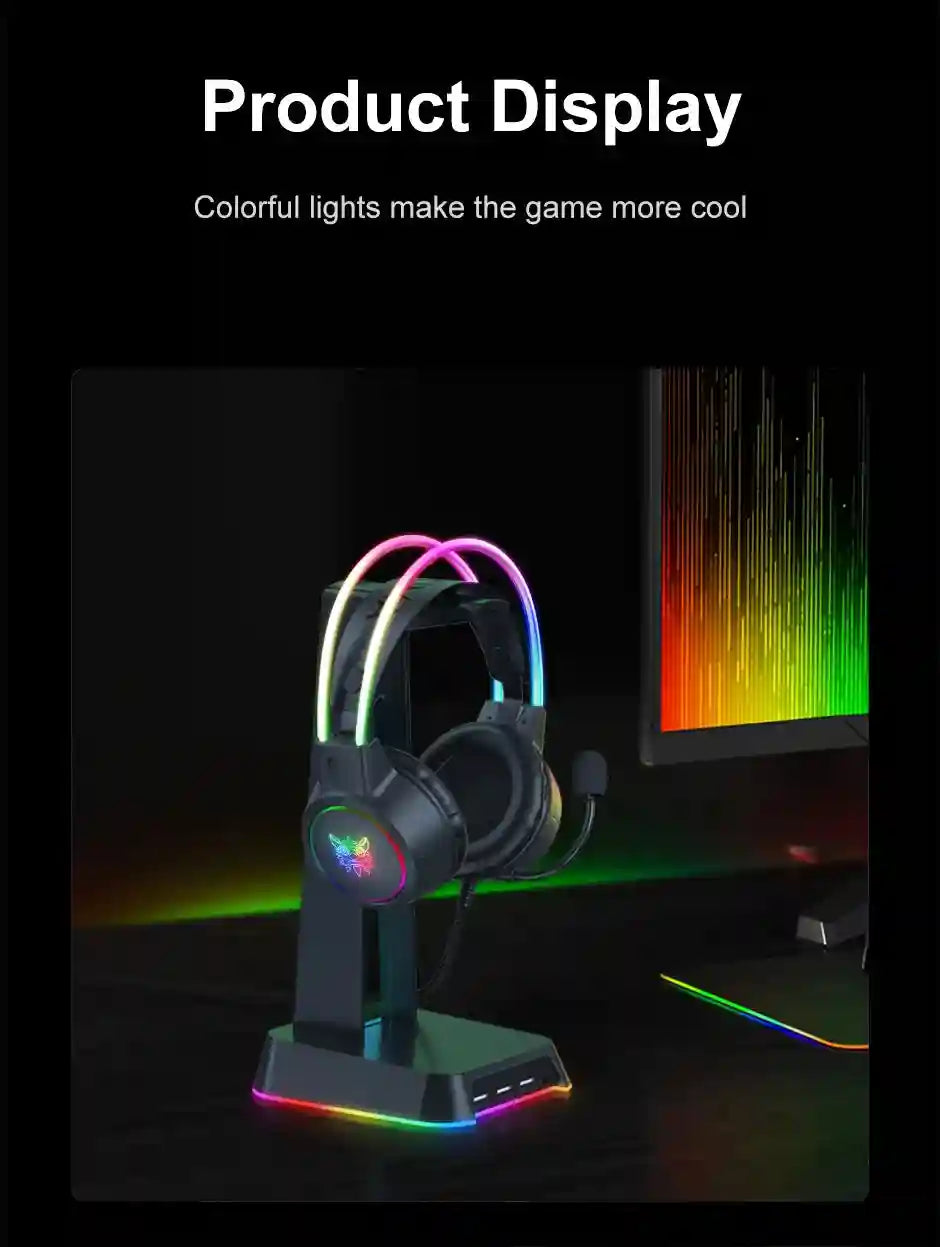 Gaming Headset with Mic - Wired RGB Over-Ear Headphones by Tidesmit Tidesmit