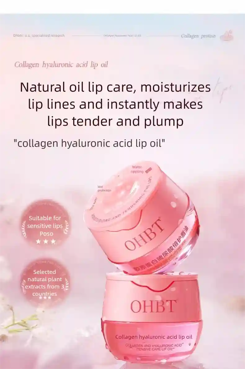 Lip Plumping Oil With Hyaluronic Acid - Hydrating Gloss Treatment Lip Care Tidesmit