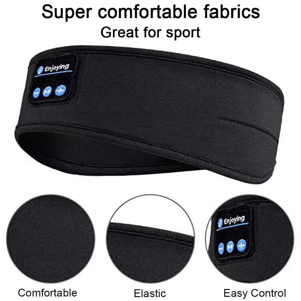 Sleep Headphones Bluetooth Headband Wireless Sport Mask by Tidesmit HYE black 1 Tidesmit