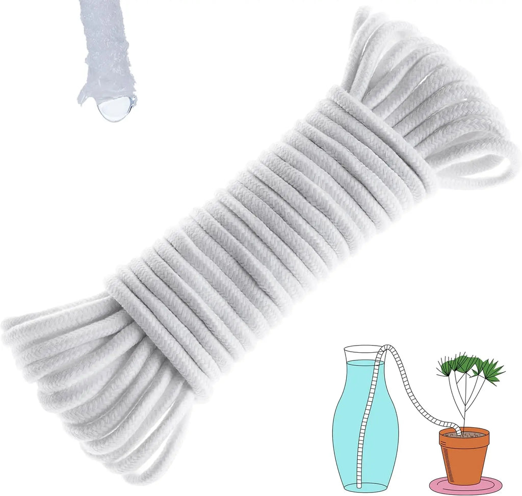 5-20M Self-Watering Wick Cord Vacation Planter Pot DIY Automatic Watering Device System Potted Auto Drip Waterer Cotton Rope
