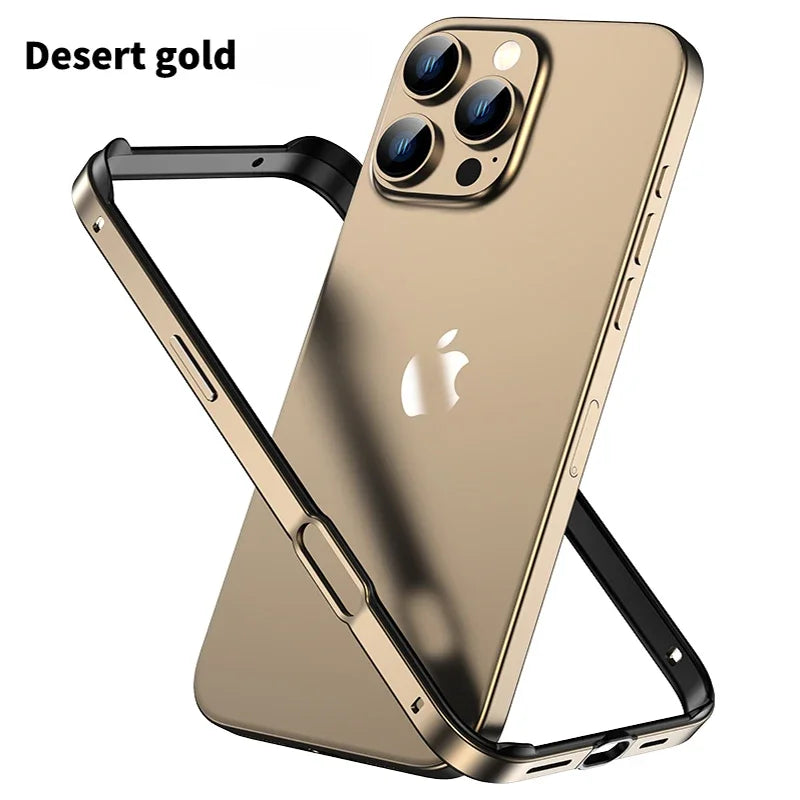 iPhone 17 Aluminum Bumper Case - Slim Military-Grade Metal Frame Desert Gold China Mainland Tidesmit