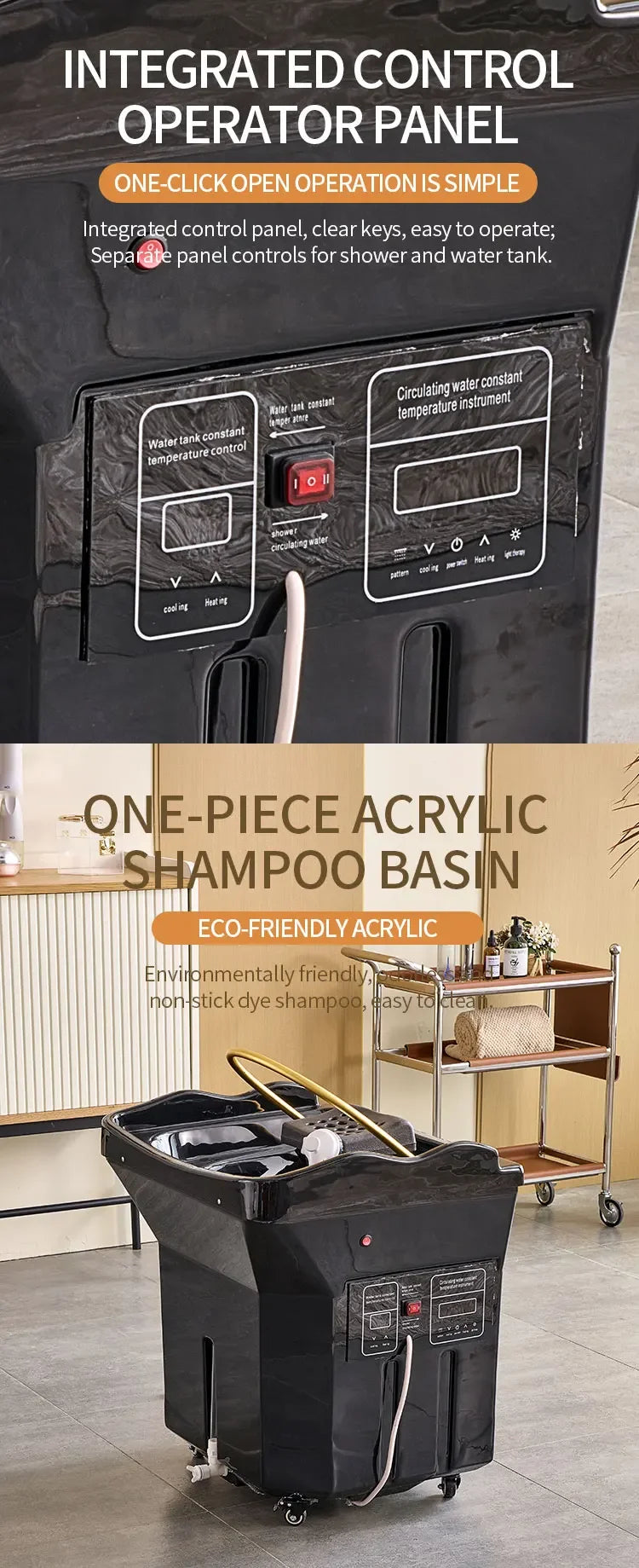 Portable Head Spa Bed with Water Tank - Adjustable Salon Shampoo Chair Massage Chairs Tidesmit