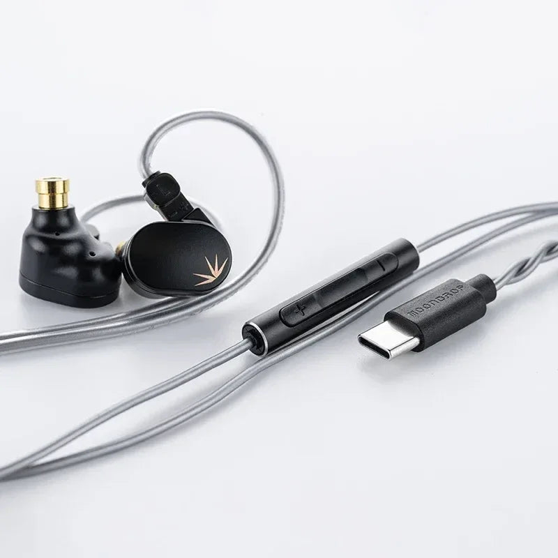 MOONDROP CHU II / CHU 2 Performance Dynamic Driver Earphone IEMs Interchangeable Cable In-Ear Headphone HiFi Music Earbuds CHU II DSP-Type C Tidesmit