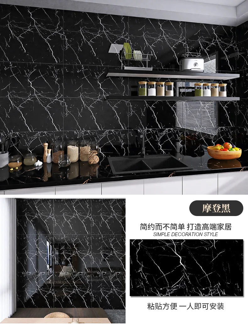 Self adhesive imitation ceramic tile imitation marble sanitary kitchen wall decoration waterproof and moisture-proof stickers