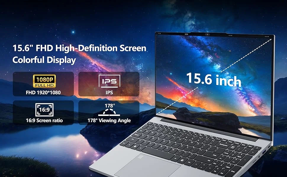 2026 Windows 11 Laptops 15.6 inch Laptop Fingerprint Unlock Intel Core I9-10980HK 16GB RAM 2TB SSD Backlight Gaming Notebook