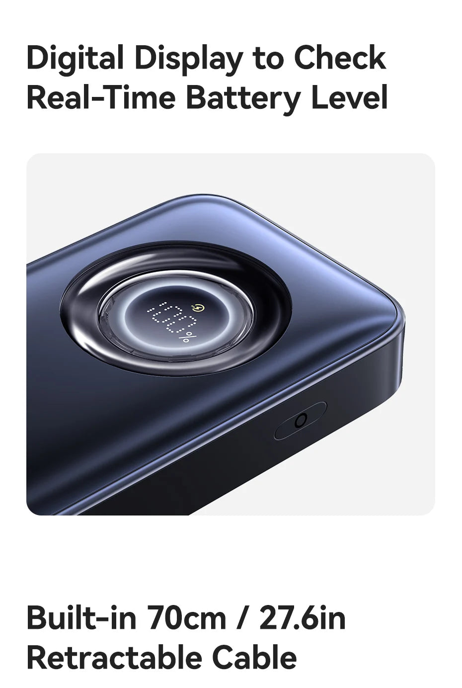 20000mAh 100W PD Power Bank with Retractable USB-C Cable Tidesmit