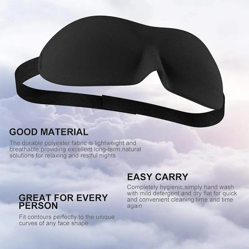 3D Smooth Natural Sleep Mask Fully Adjustable Shoulder Strap Unisex Essential for Travel Peaceful Sleep Blindfold Light Eyepatch