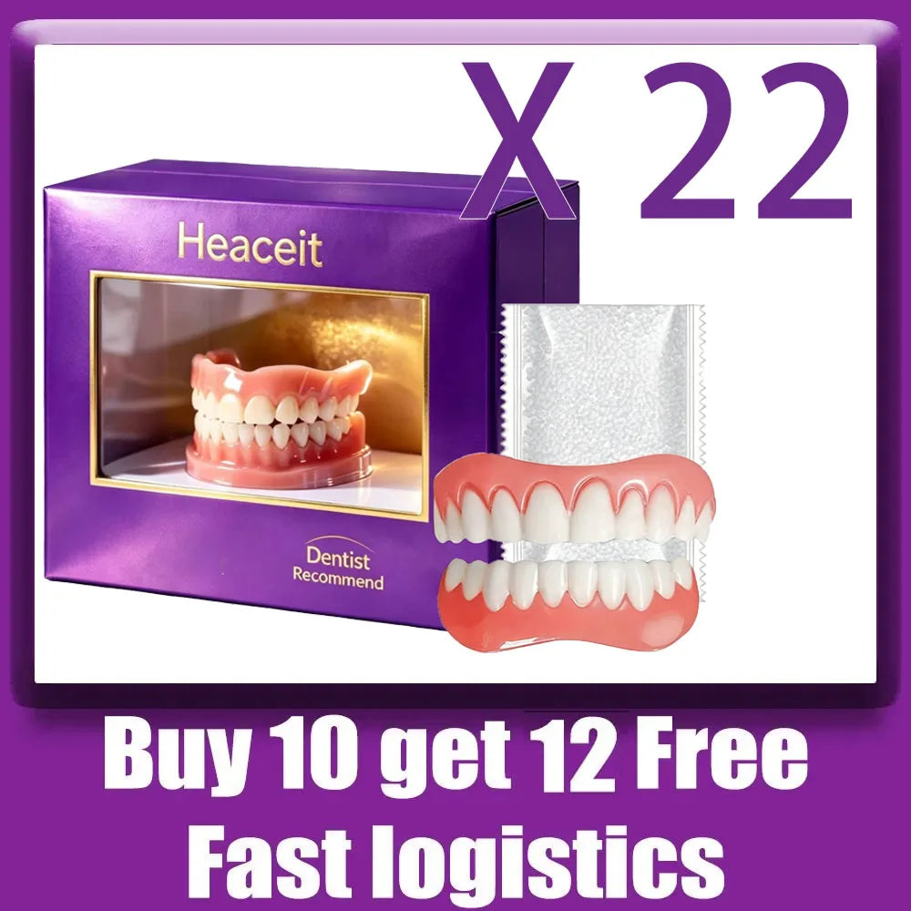 This image does not feature a baby teething product; it shows cosmetic dental veneers, not a teething toy or ring.