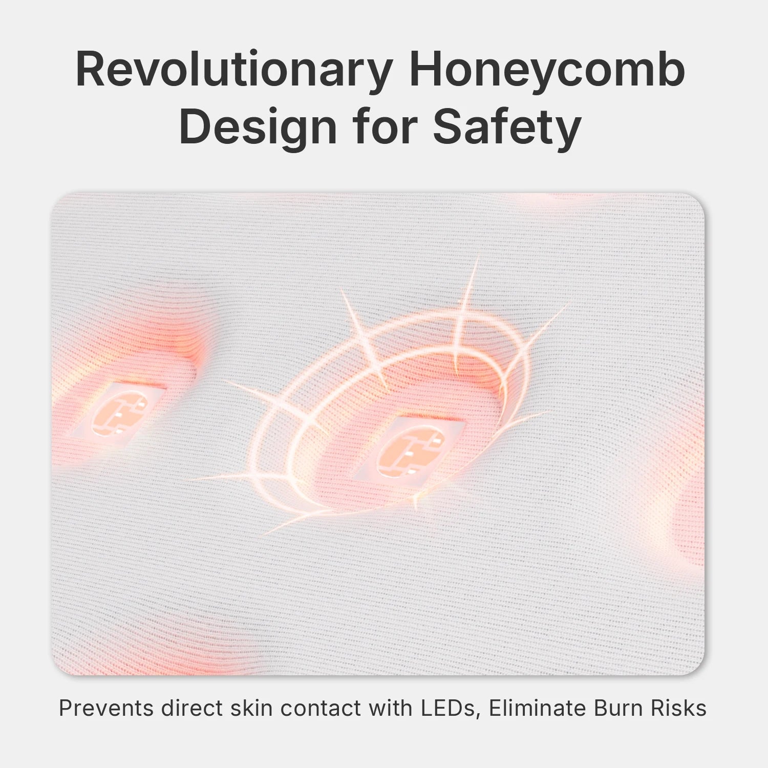 Hello Face L7 red light therapy pad with protective honeycomb LED chip design for safe, burn-free full-body use.