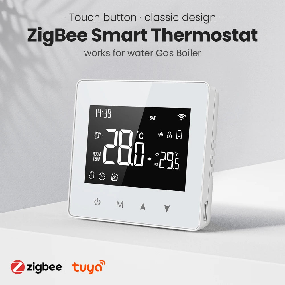 AVATTO WiFi Zigbee Thermostat Smart Home Battery powered Temperature Controller For Gas Boiler works with Tuya Alexa Google home