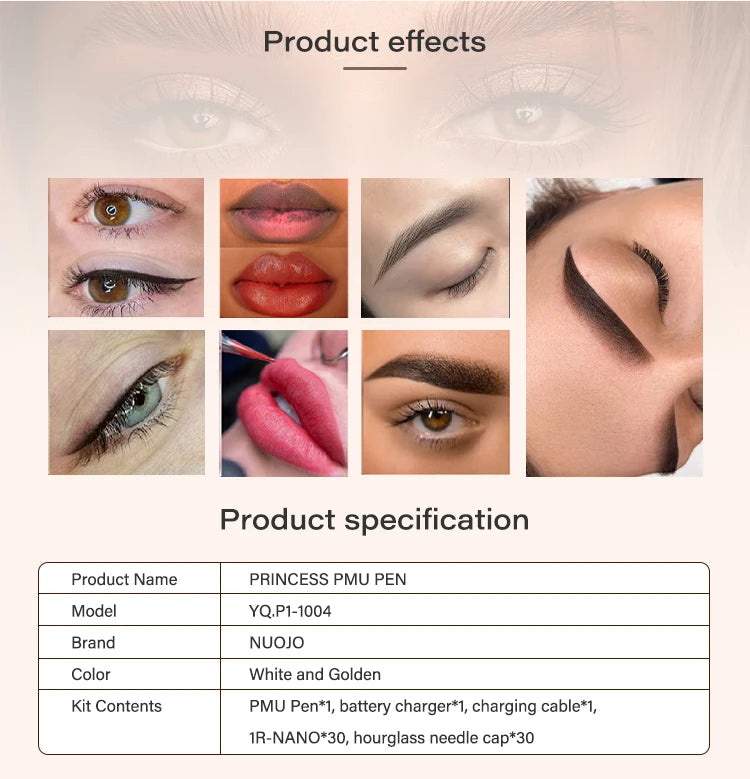 PMU Machine for Lips and Brows - 15000RPM Precision Microblading Pen Permanent Makeup Machines Tidesmit
